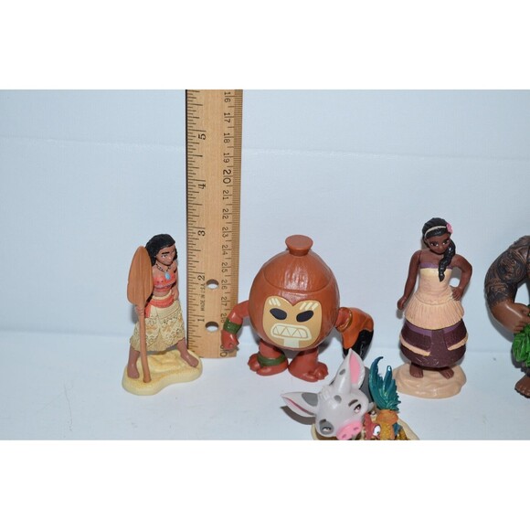 Vtg Disney Moana  Figures Lot Cake Toppers Kakamora Sina Maui Heihei Pua - Picture 7 of 10